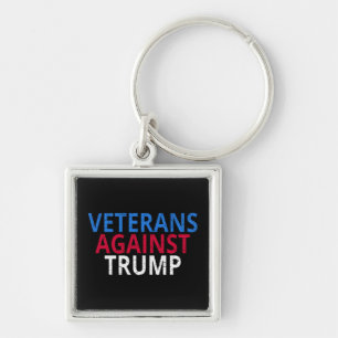 Trumpbekämpning - veteraner mot trumpbildning fyrkantig silverfärgad nyckelring