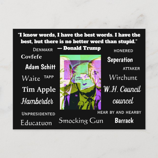 Trumpen i Stupid Sak har Said eller stavats Vykort (Framsida)