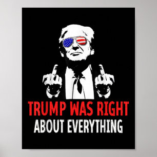 Trumpen var Höger om allt USA:s Flagga Poster