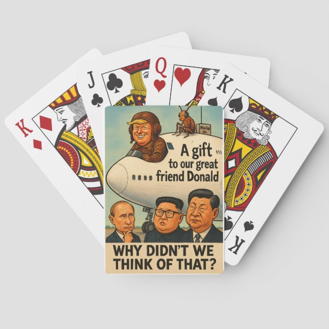 Trumpens nya flygplan från Qatar Casinokort (Baksidan)