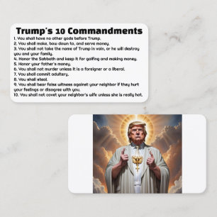 Trumpens tio budord visitkort