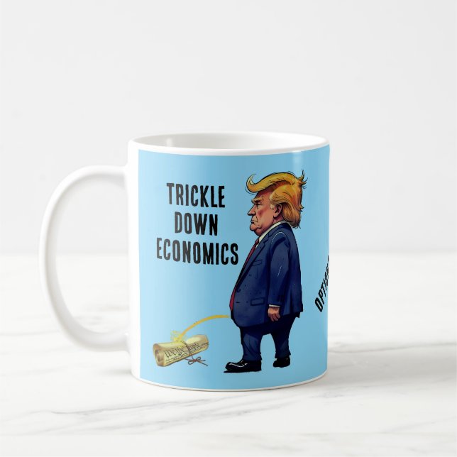 Trumpens trickla ner ekonomin kaffemugg (Vänster)