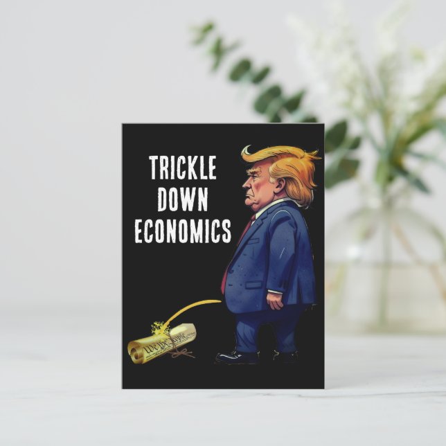 Trumpens trickla ner ekonomin vykort (Stående Fram)