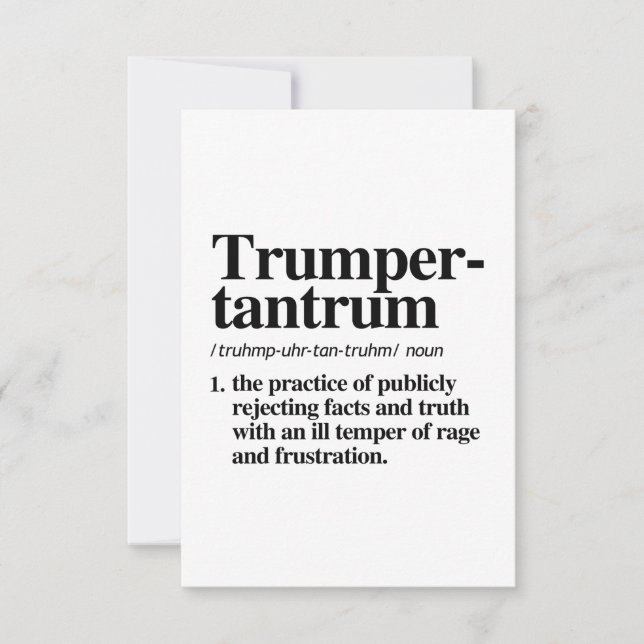 Trumper Tantrum Definition Tack Kort (Framsida)