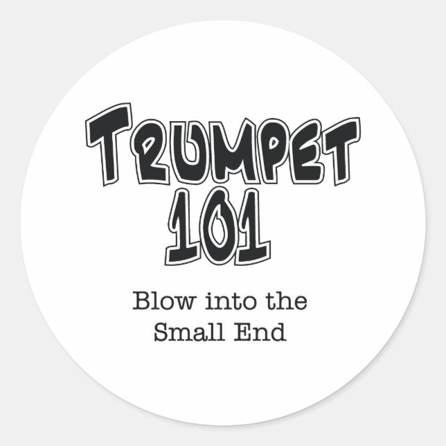 Trumpet 101 runt klistermärke (Framsida)