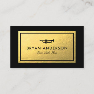 Trumpet - Affärskortet Faux Gold Foil Visitkort