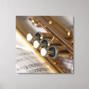 Trumpet and Lakan Music Brass Instrument Canvastryck