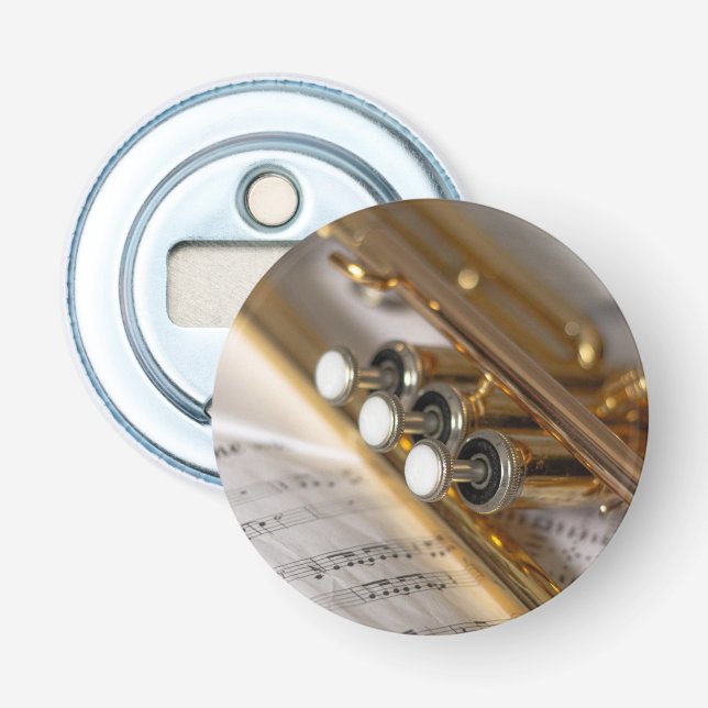 Trumpet and Lakan Music Brass Instrument Flasköppnare (Framsidan)