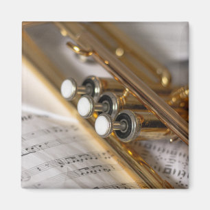 Trumpet and Lakan Music Brass Instrument Magnet
