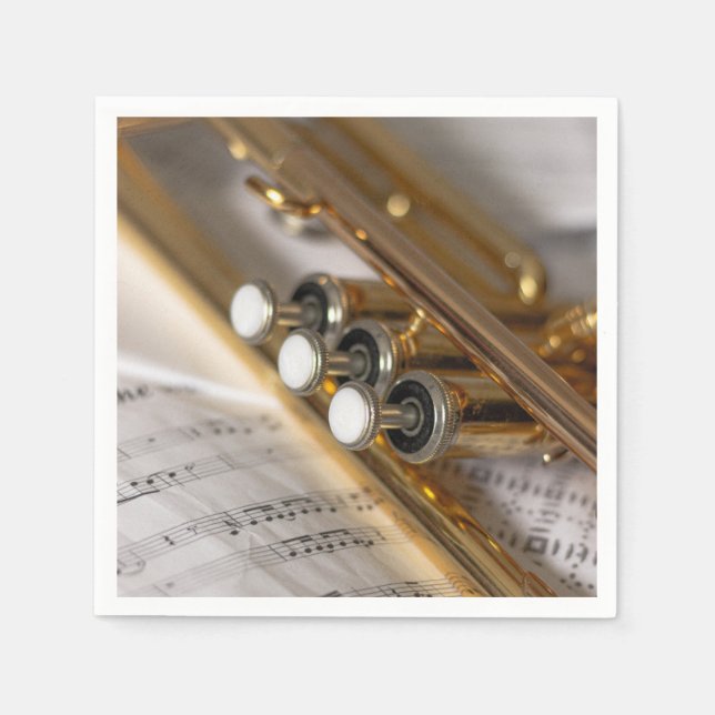 Trumpet and Lakan Music Brass Instrument Pappersservett (Framsidan)