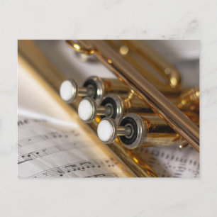 Trumpet and Lakan Music Brass Instrument Vykort