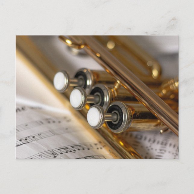 Trumpet and Lakan Music Brass Instrument Vykort (Framsida)