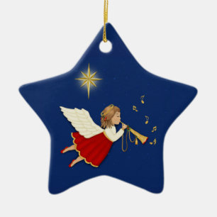 Trumpet Angel Julgransprydnad Keramik