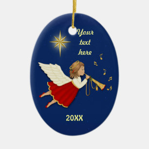 Trumpet Angel Julgransprydnad Keramik