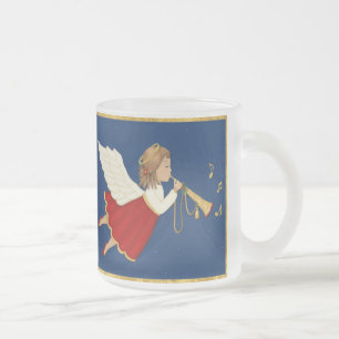 Trumpet Angel och julstjärnan Frostad Glasmugg