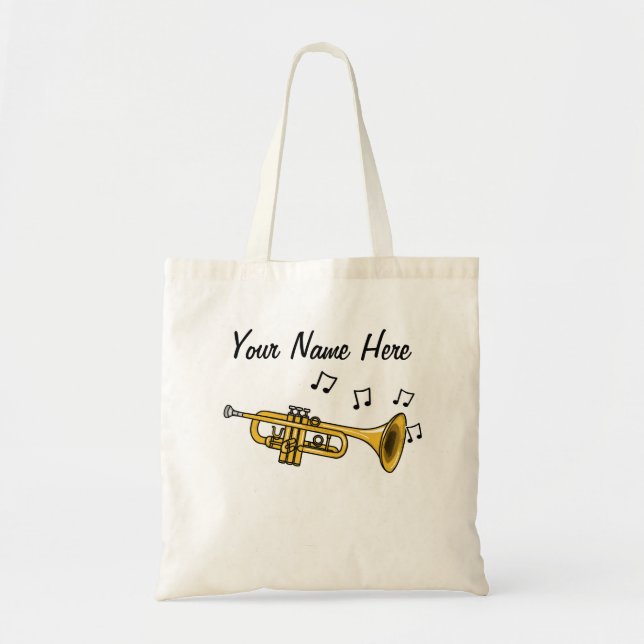 Trumpet Anpassningsbar Tote Bag Trumpeter Brass Mu Tygkasse (Framsidan)