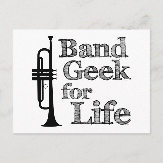 Trumpet Band Geek Vykort (Framsida)