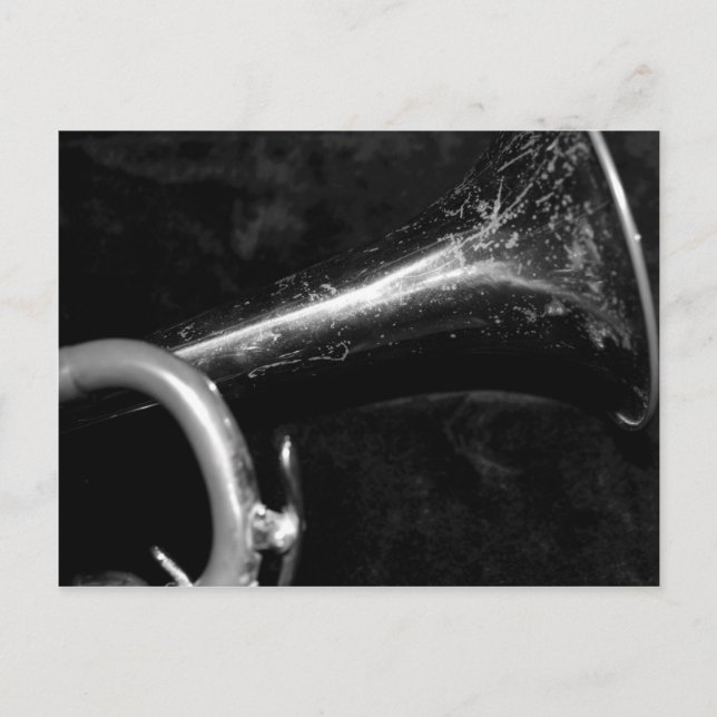 Trumpet Bell svart och vitt Vykort (Framsida)