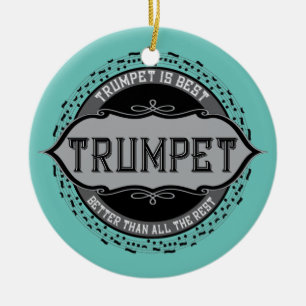 Trumpet Best Music Note Circle Julgransprydnad Keramik