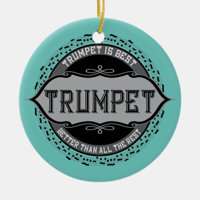 Trumpet Best Music Note Circle Julgransprydnad Keramik (Framsidan)