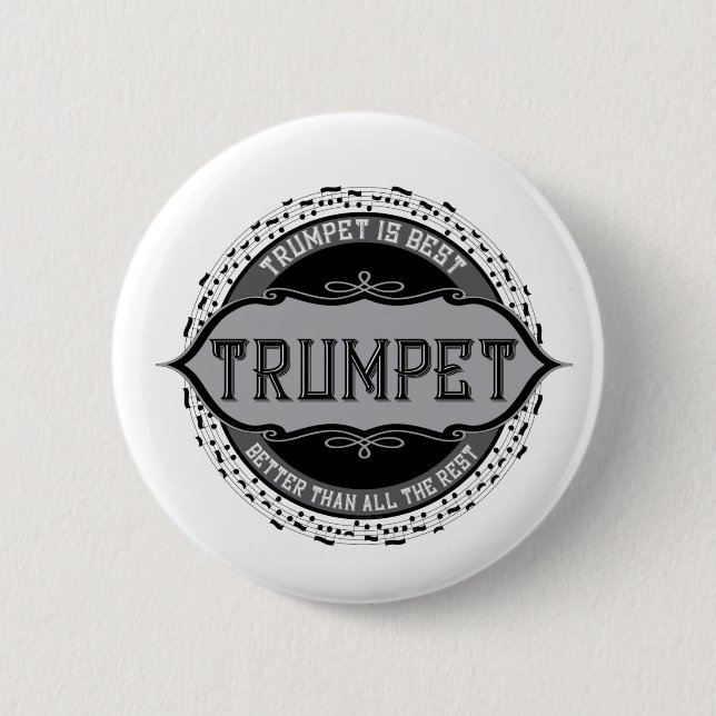 Trumpet Best Music Note Circle Knapp (Framsida)