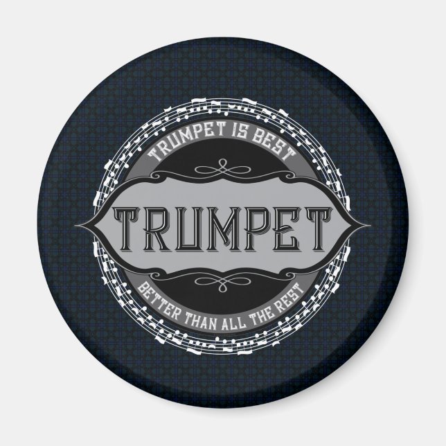 Trumpet Best Music Note Circle Magnet (Framsidan)