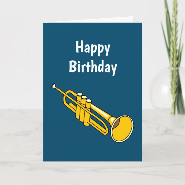 Trumpet Birthday Card Kort (Framsida)