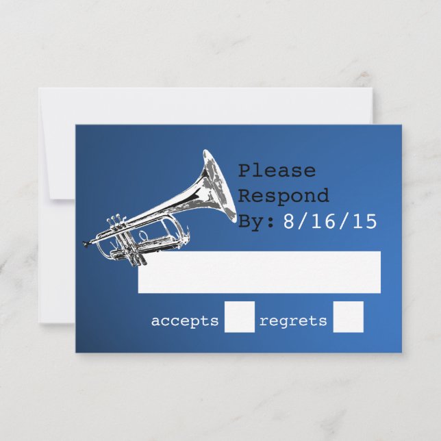 Trumpet Blue and Silver Response OSA Kort (Framsida)