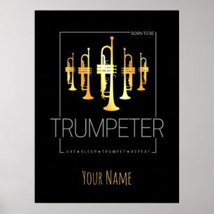 Trumpet Born är en trumpeter för musiker Poster