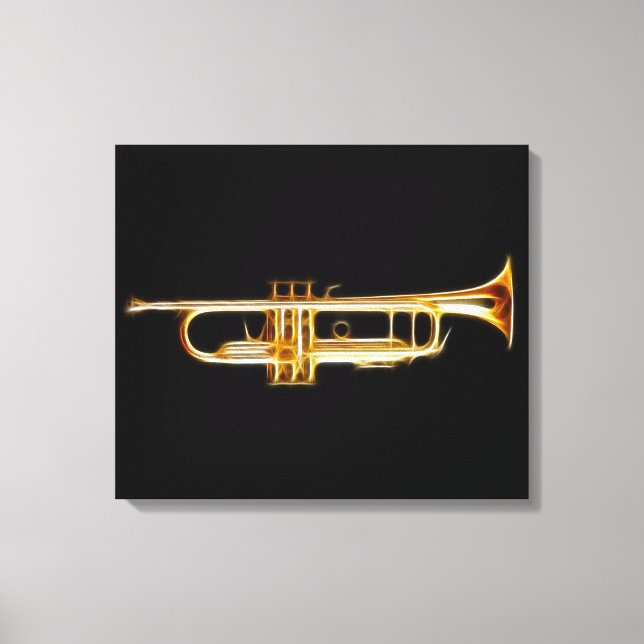 Trumpet Brass Horn Vind Musical Instrument Canvastryck (Framsida)