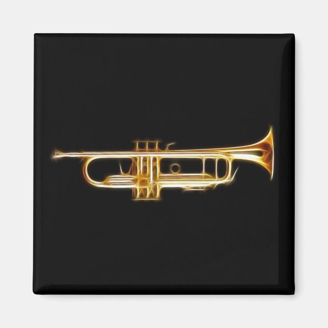 Trumpet Brass Horn Vind Musical Instrument Magnet (Framsidan)