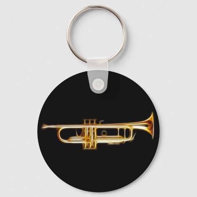 Trumpet Brass Horn Vind Musical Instrument Nyckelring (Framsida)