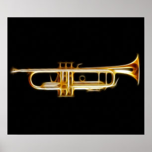Trumpet Brass Horn Vind Musical Instrument Poster