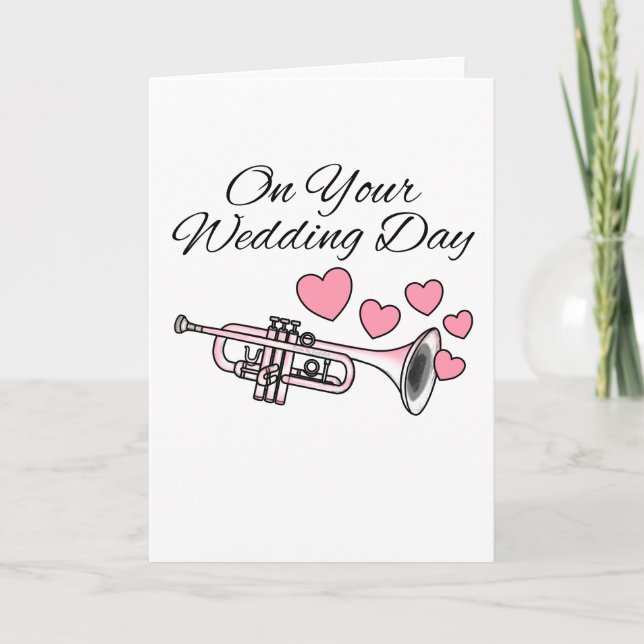 Trumpet Bröllop Card Trumpeter Brass Musician Tack Kort (Framsida)