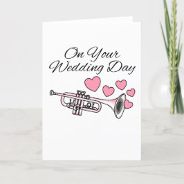 Trumpet Bröllop Card Trumpeter Brass Musician Tack Kort