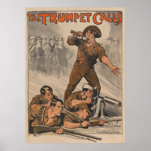 Trumpet Call Krig Poster