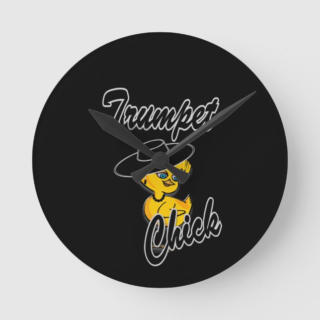 Trumpet Chick #4 Rund Klocka (Framsida)
