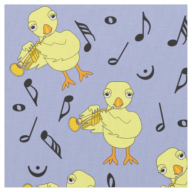Trumpet Chick Musik noter Tyg (Närbild)