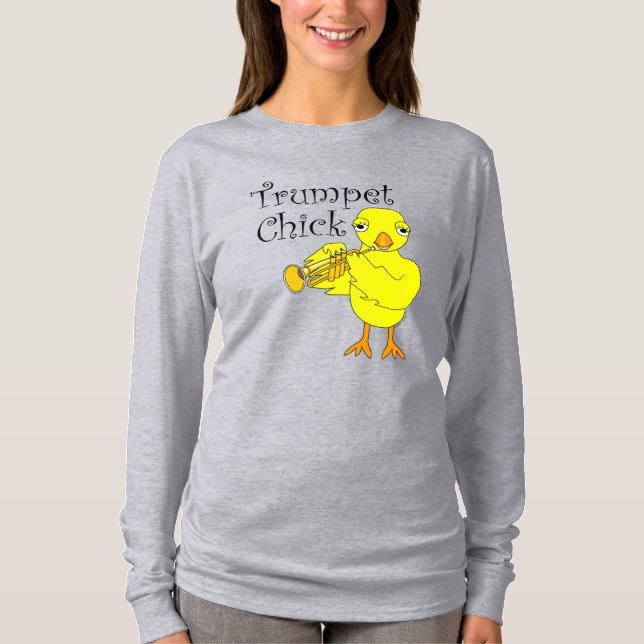 Trumpet Chick Text T Shirt (Framsida)