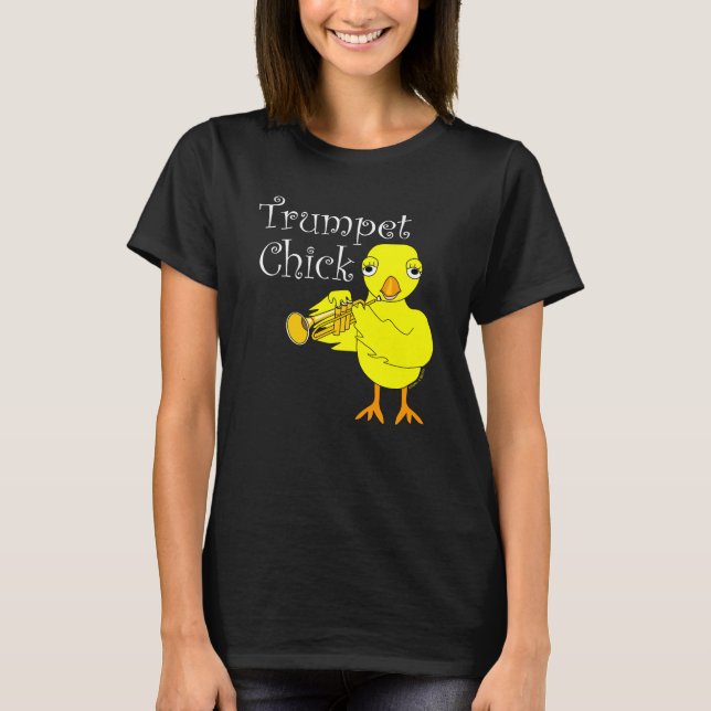 Trumpet Chick Text T Shirt (Framsida)