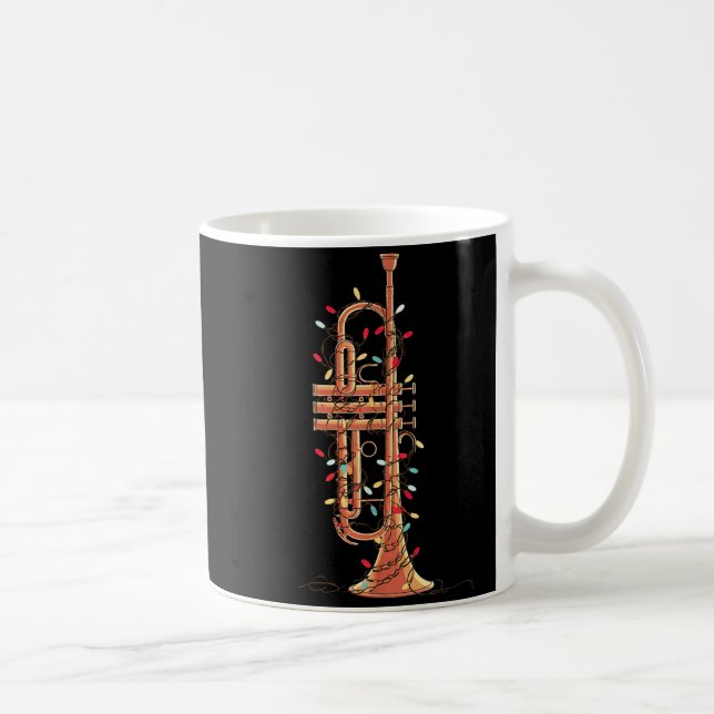 Trumpet Christmas Graphics Lights Lover Player Tru Kaffemugg (Höger)