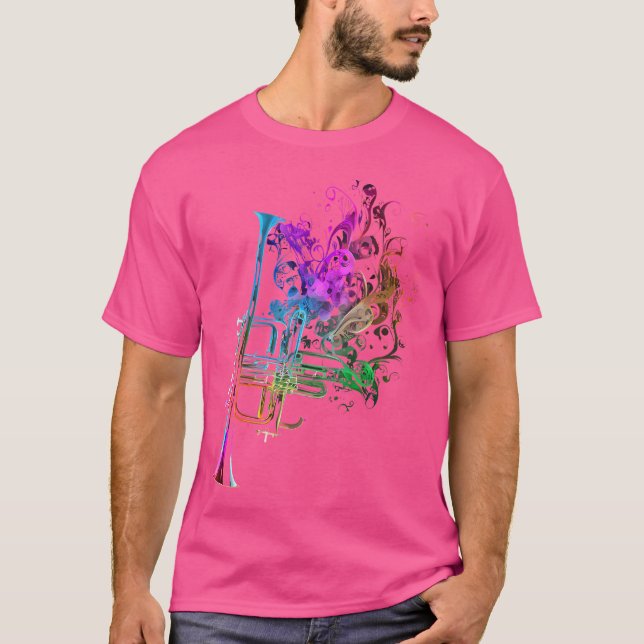 Trumpet Colorful Musician Trumpet Gift Trumpets T Shirt (Framsida)