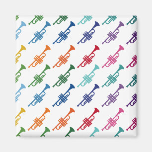 Trumpet Colorful Roligt Array Music Magnet