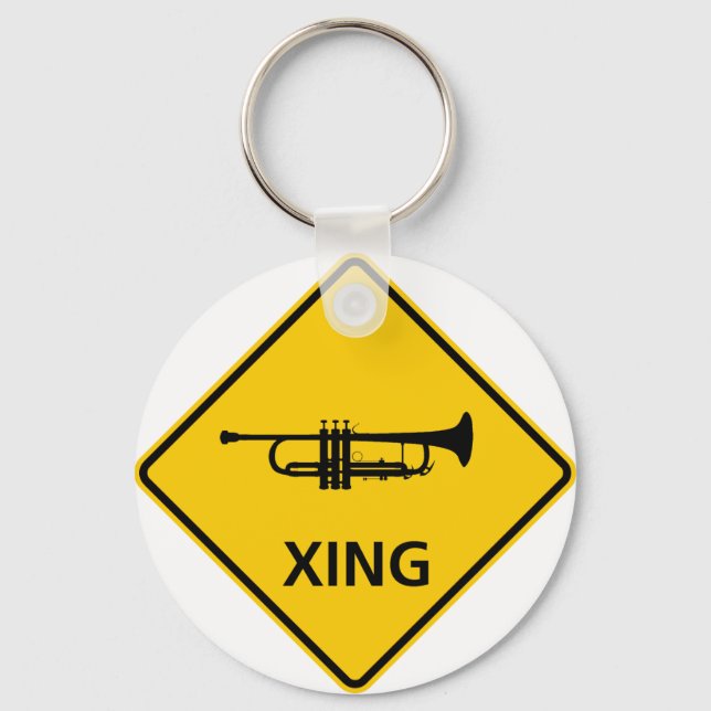 Trumpet Crossing Highway-tecken Nyckelring (Framsida)