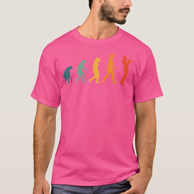 Trumpet Evolution Retro Trumpets Pelare Trumpeter T Shirt (Framsida)