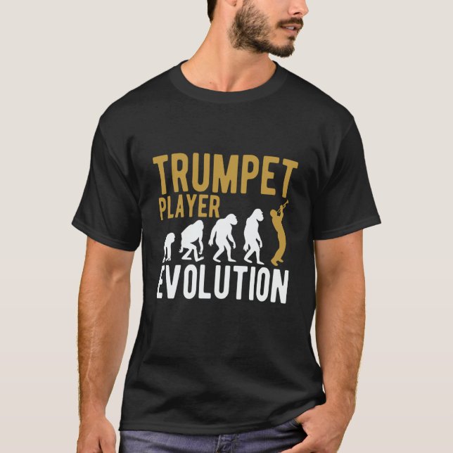 Trumpet Evolution Trumpet Jazz Sheet Music Jazz Mu T Shirt (Framsida)