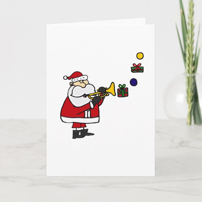 Trumpet för den fina jultomten helgkort (Framsida)