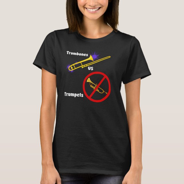 Trumpet för Trombone v (flickan) T Shirt (Framsida)