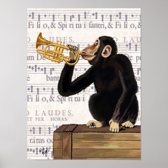 Trumpet för uppspelning av apa poster (Framsidan)