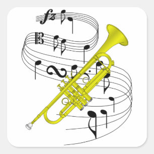 Trumpet Fyrkantigt Klistermärke